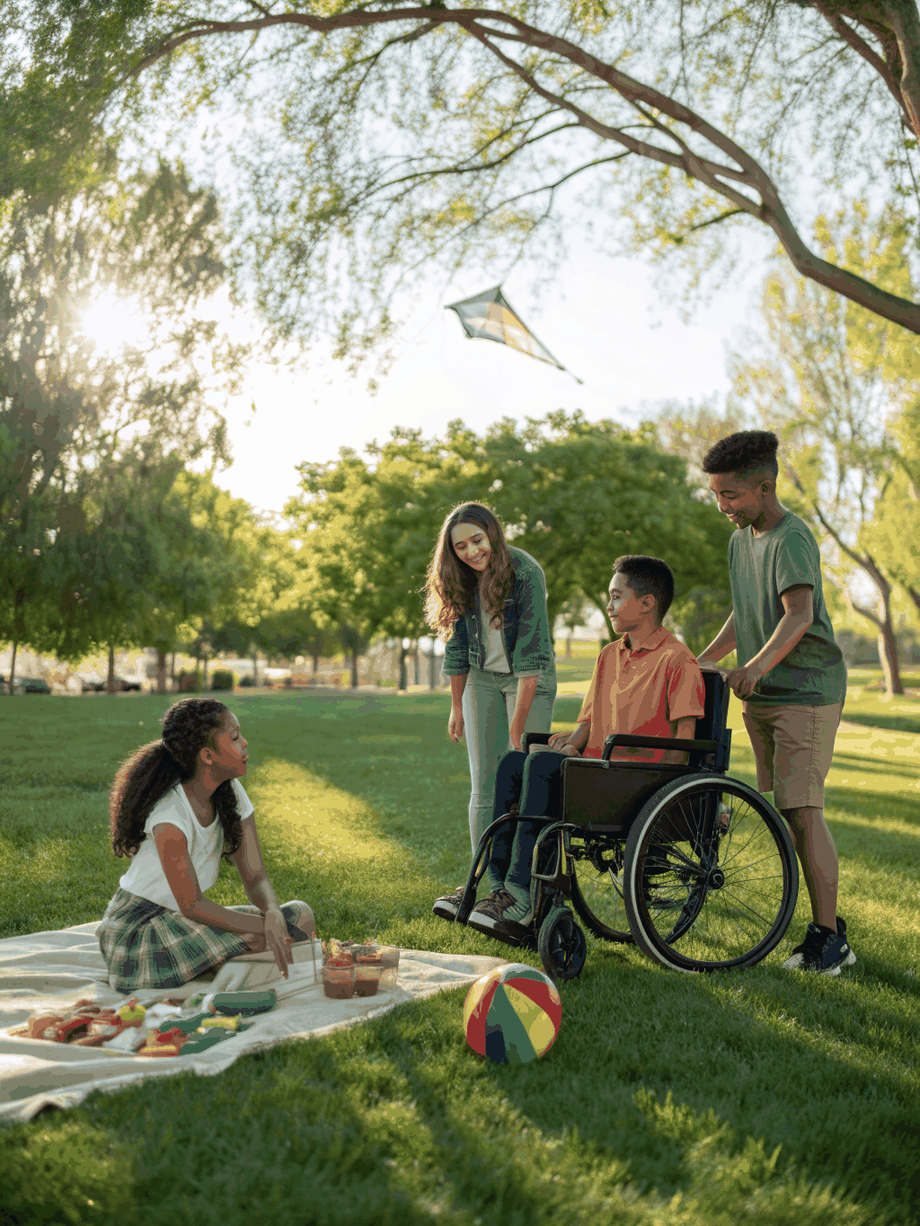 Children playing together in an inclusive environment